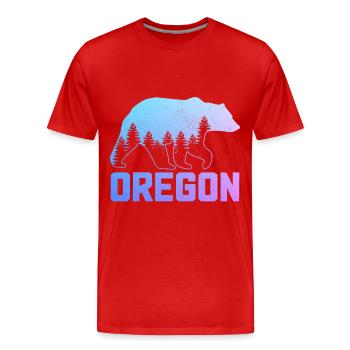 Oregon - Männer Premium Bio T-Shirt - Rot - Vorne - Damien (186cm)