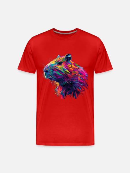 Capybara polygone cadeau - T-shirt bio Premium Homme - rouge