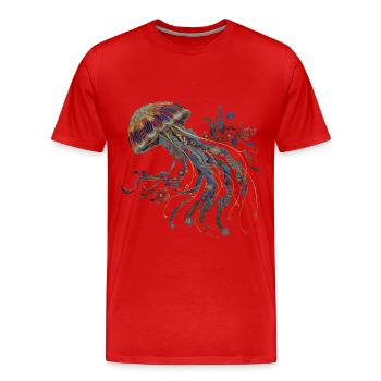 Cadeau de méduse - T-shirt bio Premium Homme - rouge - Devant - Damien (186cm)