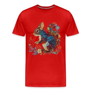 Squirrel - Men's Premium Organic T-Shirt - red - Front - Damien (186cm)