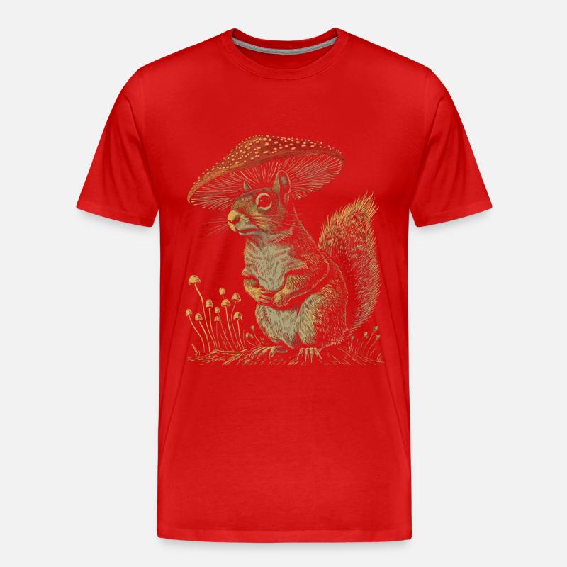 Eichhörnchen Cottagecore - Männer Premium Bio T-Shirt - Rot