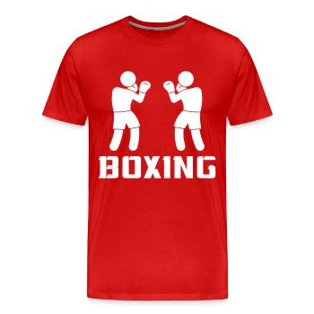 Boxen - Männer Premium Bio T-Shirt - Rot - Vorne - Damien (186cm)