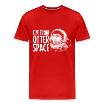 Otter Space Lustig Otter Astronaut - Männer Premium Bio T-Shirt - Rot - Vorne - Damien (186cm)
