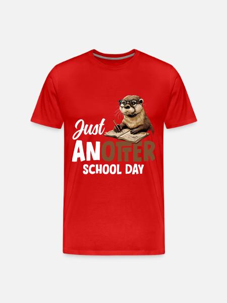 Otter Lustig Geschenk - Männer Premium Bio T-Shirt - Rot