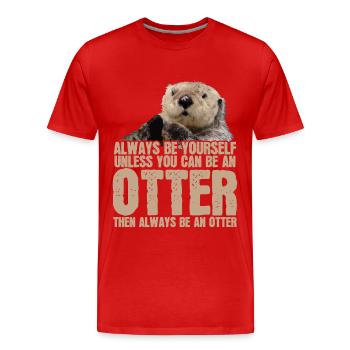Otter - Männer Premium Bio T-Shirt - Rot - Vorne - Damien (186cm)