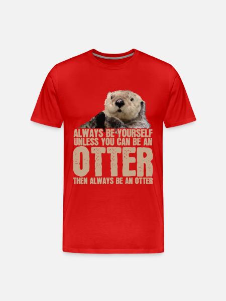 Otter - Männer Premium Bio T-Shirt - Rot
