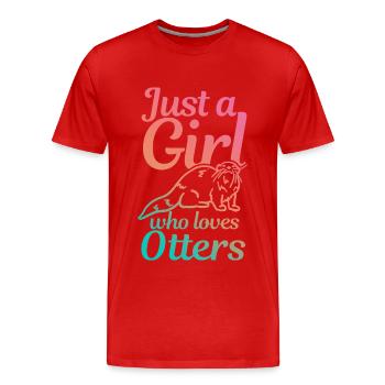 Otter - Männer Premium Bio T-Shirt - Rot - Vorne - Damien (186cm)