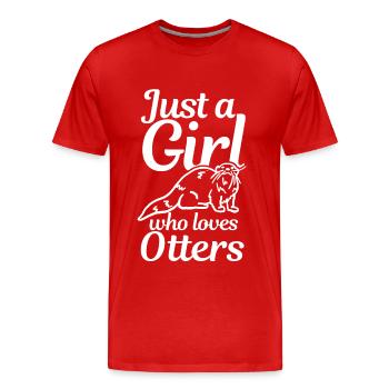 Otter - Men's Premium Organic T-Shirt - red - Front - Damien (186cm)