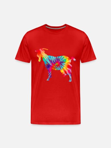 Chèvre Tie Dye cadeau - T-shirt bio Premium Homme - rouge