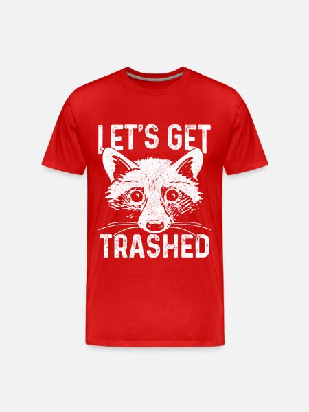 Raccoon Funny Gift - Men's Premium Organic T-Shirt - red