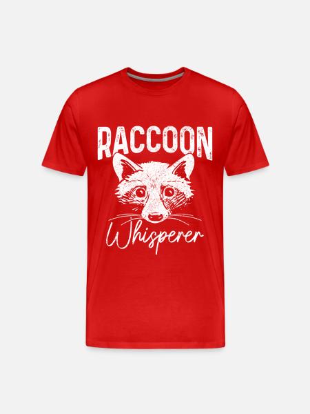 Raccoon Funny Gift - Men's Premium Organic T-Shirt - red