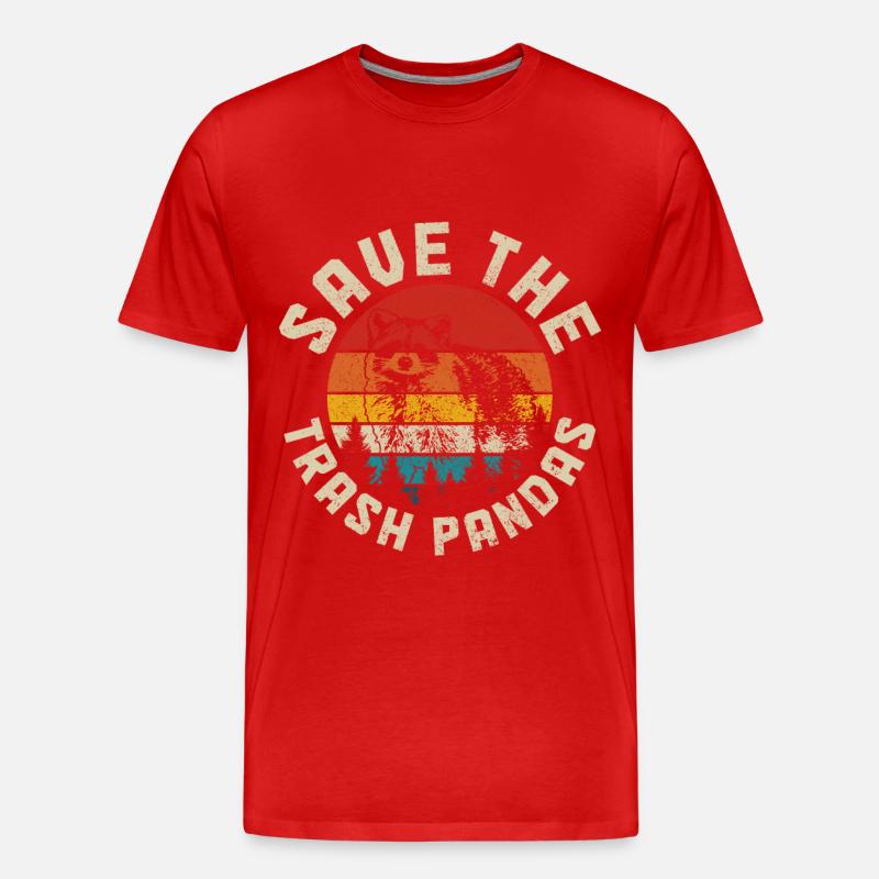 Waschbär Lustig Geschenk - Männer Premium Bio T-Shirt - Rot