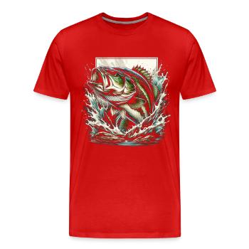 Poisson bar - T-shirt bio Premium Homme - rouge - Devant - Damien (186cm)