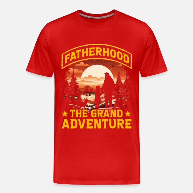 Vaterschaft das große Abenteuer - Männer Premium Bio T-Shirt - Rot