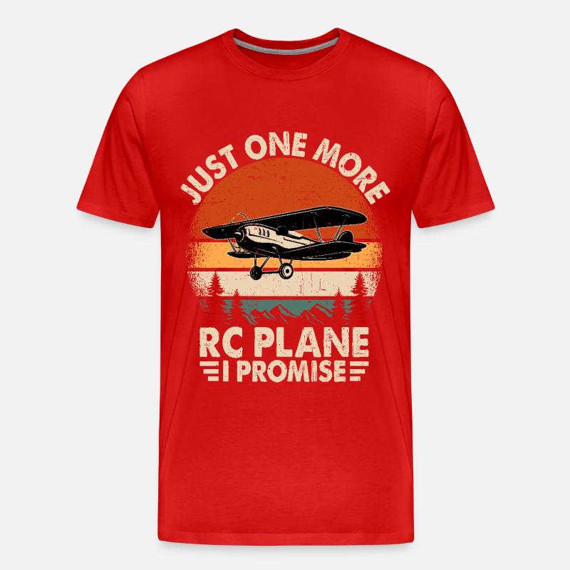 Nur noch ein RC-Flugzeug, versprochen - Männer Premium Bio T-Shirt - Rot