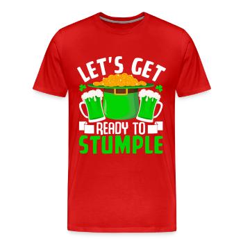 Préparons-nous à Stumple - T-shirt bio Premium Homme - rouge - Devant - Damien (186cm)