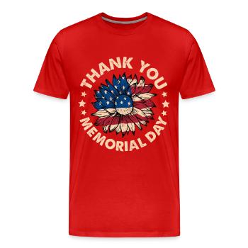 Merci Memorial Day - T-shirt bio Premium Homme - rouge - Devant - Damien (186cm)