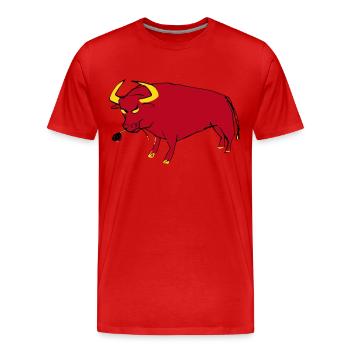 Taureau Basque - T-shirt bio Premium Homme - rouge - Devant - Damien (186cm)