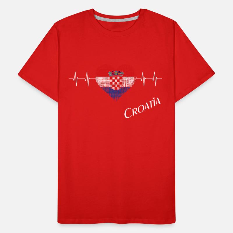 Croatia Heartbeat Männer Premium Bio T-Shirt