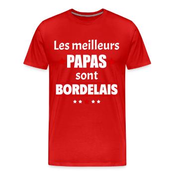 Les meilleurs papas sont bordelais,fête des pères - T-shirt bio Premium Homme - rouge - Devant - Damien (186cm)