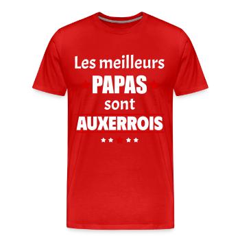 Les meilleurs papas sont auxerrois, fête des pères - T-shirt bio Premium Homme - rouge - Devant - Damien (186cm)