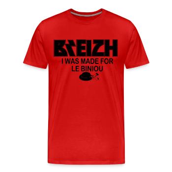 breizh - Männer Premium Bio T-Shirt - Rot - Vorne - Damien (186cm)