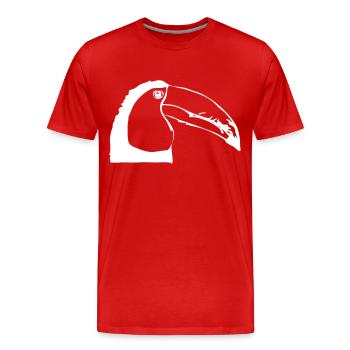 Toucan de profil - T-shirt bio Premium Homme - rouge - Devant - Damien (186cm)