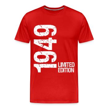 Édition limitée de 1949 - T-shirt bio Premium Homme - rouge - Devant - Damien (186cm)
