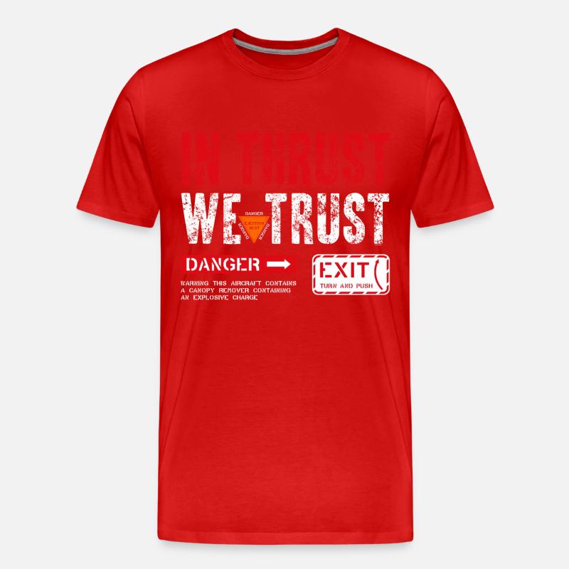 IN THRUST WE TRUST - Männer Premium Bio T-Shirt - Rot