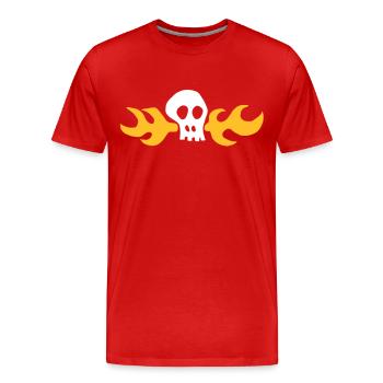 Skull-shirt Hoagie - T-shirt bio Premium Homme - rouge - Devant - Damien (186cm)