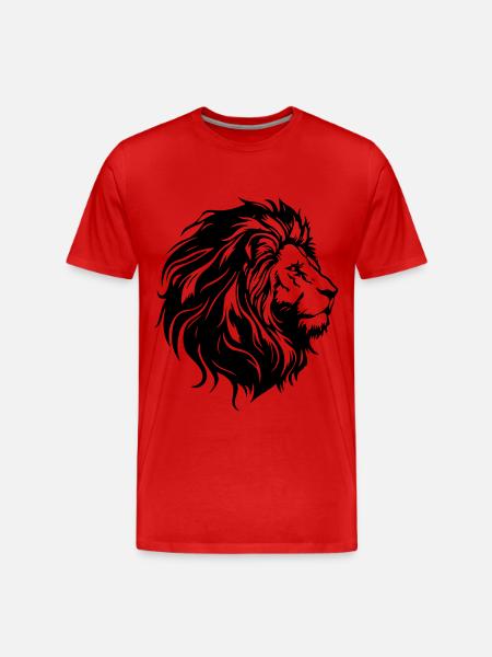 Lion's Head Lion Silhouette - Men's Premium Organic T-Shirt - red