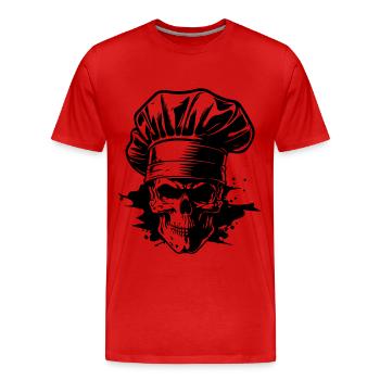 Chef Skeleton Chef - Men's Premium Organic T-Shirt - red - Front - Damien (186cm)