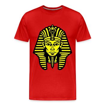Pharao Totenkopf - Männer Premium Bio T-Shirt - Rot - Vorne - Damien (186cm)