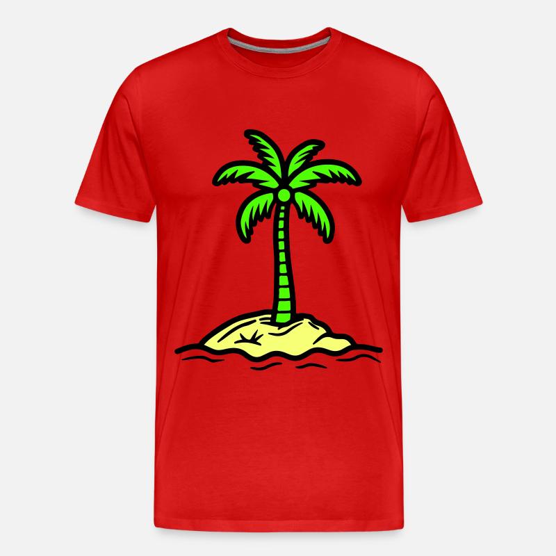 Palme Insel Sommer - Männer Premium Bio T-Shirt - Rot