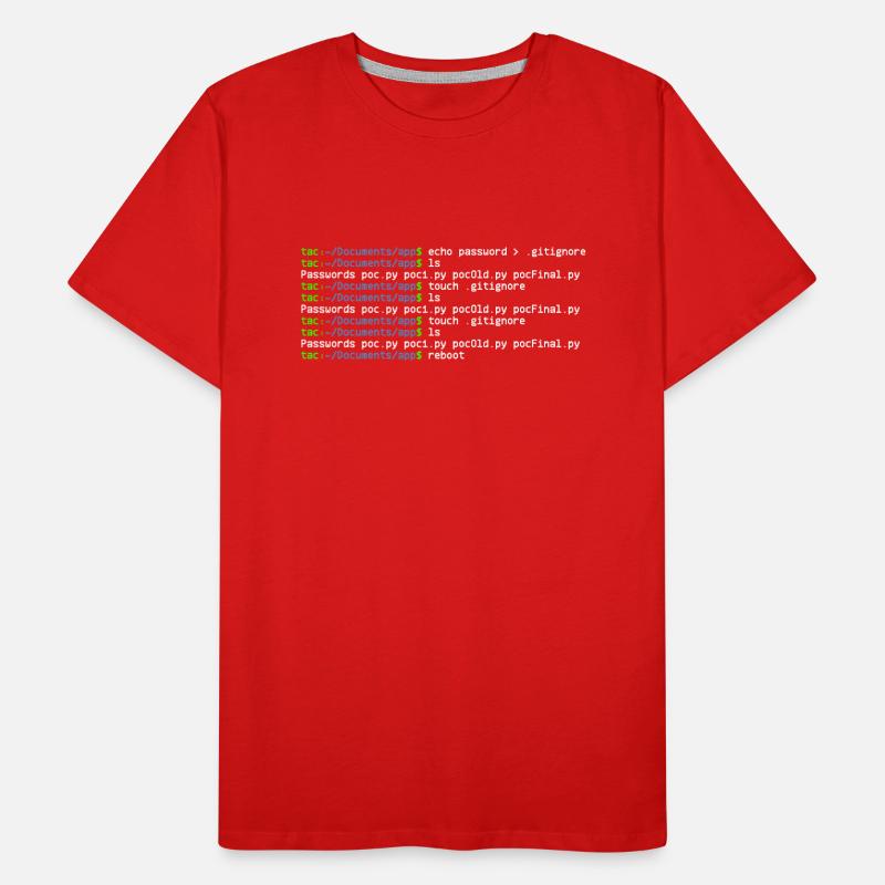 linux shell ls dot T-shirt bio Premium Homme