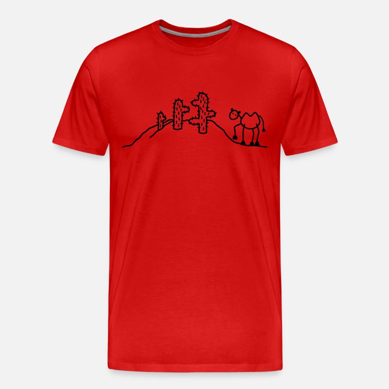 Kamel & Kaktus - Männer Premium Bio T-Shirt - Rot