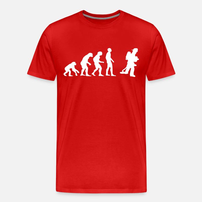 evolution Feuerwehrmann - Männer Premium Bio T-Shirt - Rot