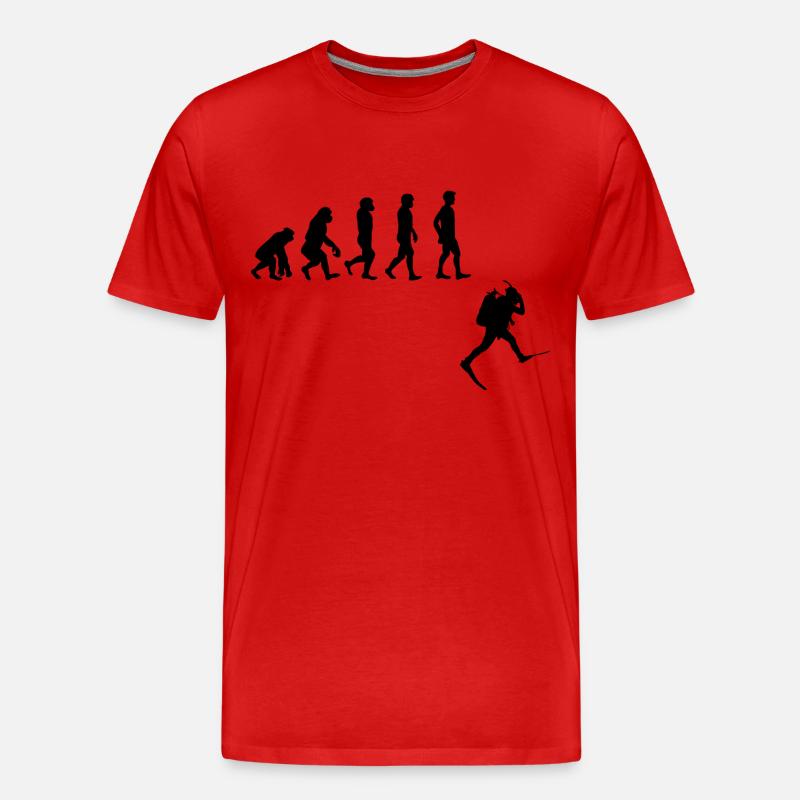 Evolution Freediving Free Diving Plongée - T-shirt bio Premium Homme - rouge