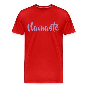 Namaste - Männer Premium Bio T-Shirt - Rot - Vorne - Damien (186cm)