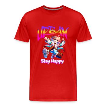 Urban Manga Girl - Männer Premium Bio T-Shirt - Rot - Vorne - Damien (186cm)