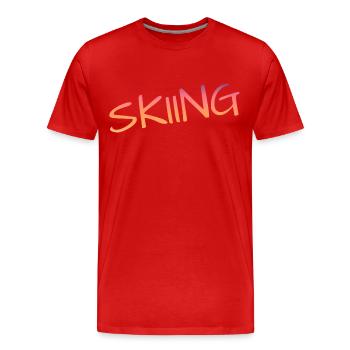 skiing, ski fahren, skier, pistensau - Männer Premium Bio T-Shirt - Rot - Vorne - Damien (186cm)