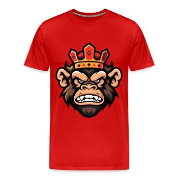 Couronne Tête de Singe - T-shirt bio Premium Homme - rouge - Devant - Damien (186cm)
