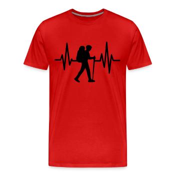 Wandern Herzschlag der Freiheit - Männer Premium Bio T-Shirt - Rot - Vorne - Damien (186cm)