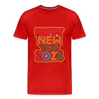 happy new year - Männer Premium Bio T-Shirt - Rot - Vorne - Damien (186cm)