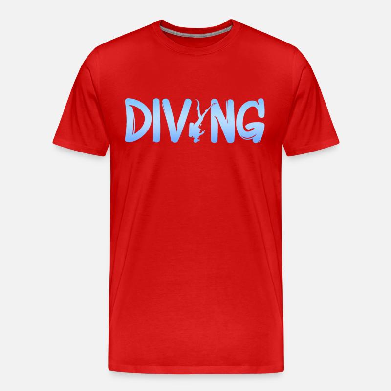 diving - Männer Premium Bio T-Shirt - Rot