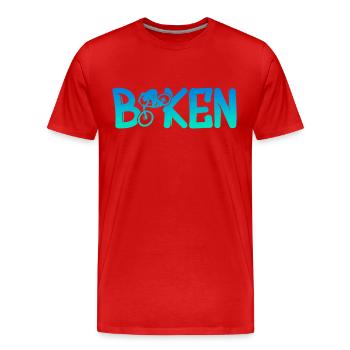 Fahrrad Bike Biker - Männer Premium Bio T-Shirt - Rot - Vorne - Damien (186cm)