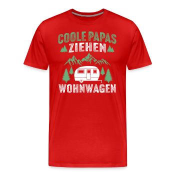 coole papas ziehen wohnwagen - Männer Premium Bio T-Shirt - Rot - Vorne - Damien (186cm)