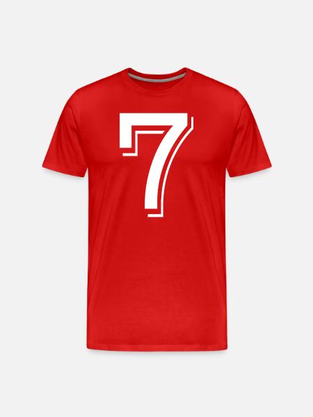 7 years number jersey 7 t-shirt 7 - Men's Premium Organic T-Shirt - red