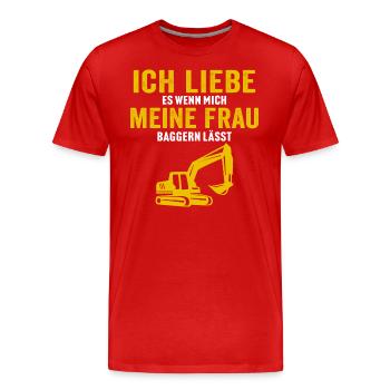 Ich liebe es wenn meine frau baggern lässt - Männer Premium Bio T-Shirt - Rot - Vorne - Damien (186cm)
