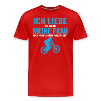 Mountainbike Downhill Geschenk für Mountainbiker - Männer Premium Bio T-Shirt - Rot - Vorne - Damien (186cm)